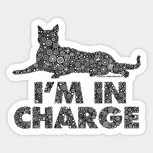 I’m In Charge Black Cat Circle Design Sticker